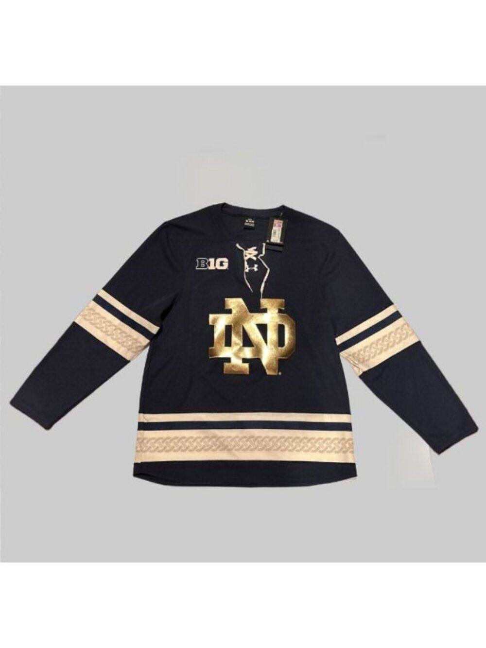 NWT Under Armour Notre Dame Hockey Jersey M Official Team Outfitter #42 BIG
